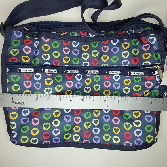 LeSportSac "Go Go Navy" Deluxe Everyday Bag Messenger/Crossbody Bag + pouch NWT - Picture 14 of 14